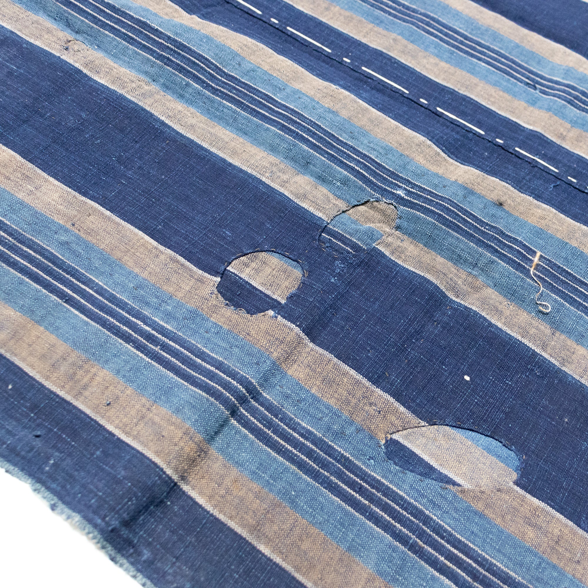 Indigo Shima Two Panel Sheet | Japanese Patchwork Textile