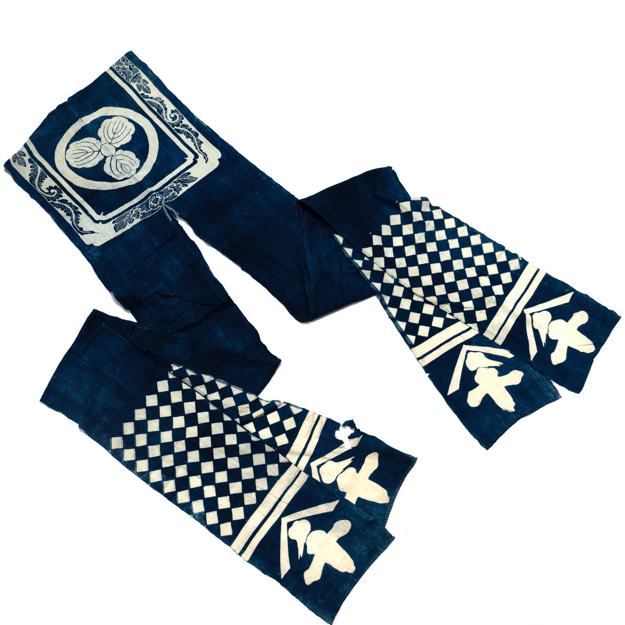 Check and Fern Umagake | Festival Horse Banner | Japanese Indigo