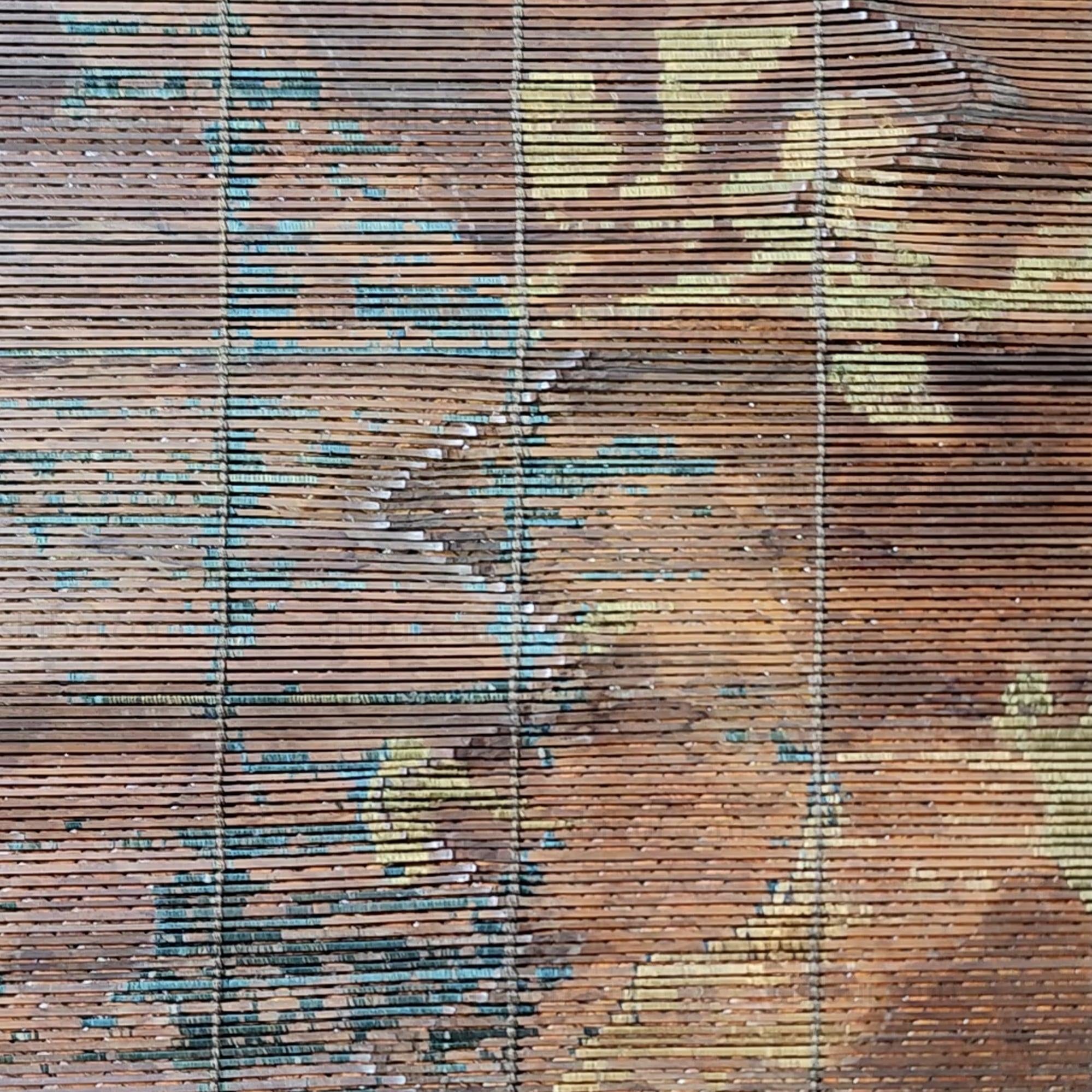 E-Sudare Split Bamboo Blind With Birds | Set of 2