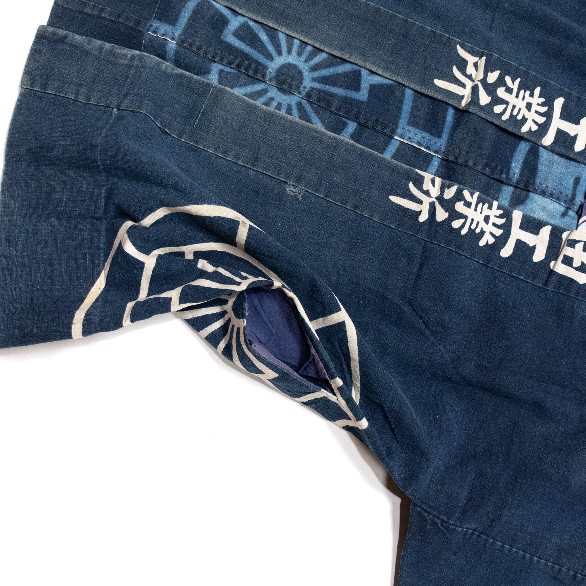 Happi Coat with Wheel Motif and Pockets | Indigo Dyed Cotton