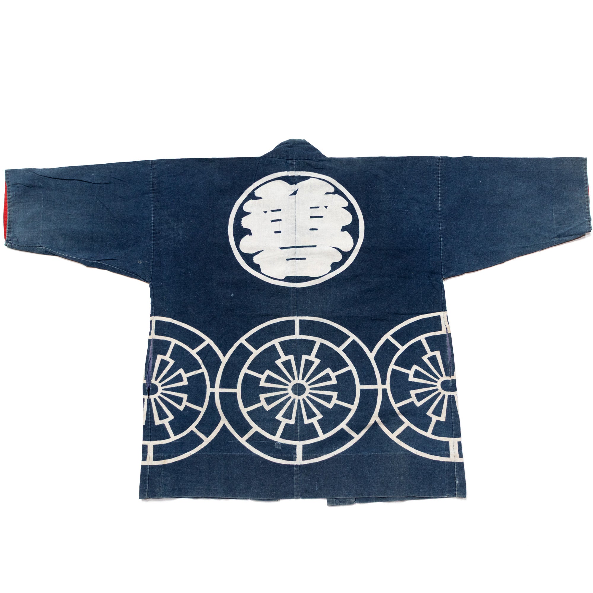 Happi Coat with Wheel Motif and Pockets | Indigo Dyed Cotton