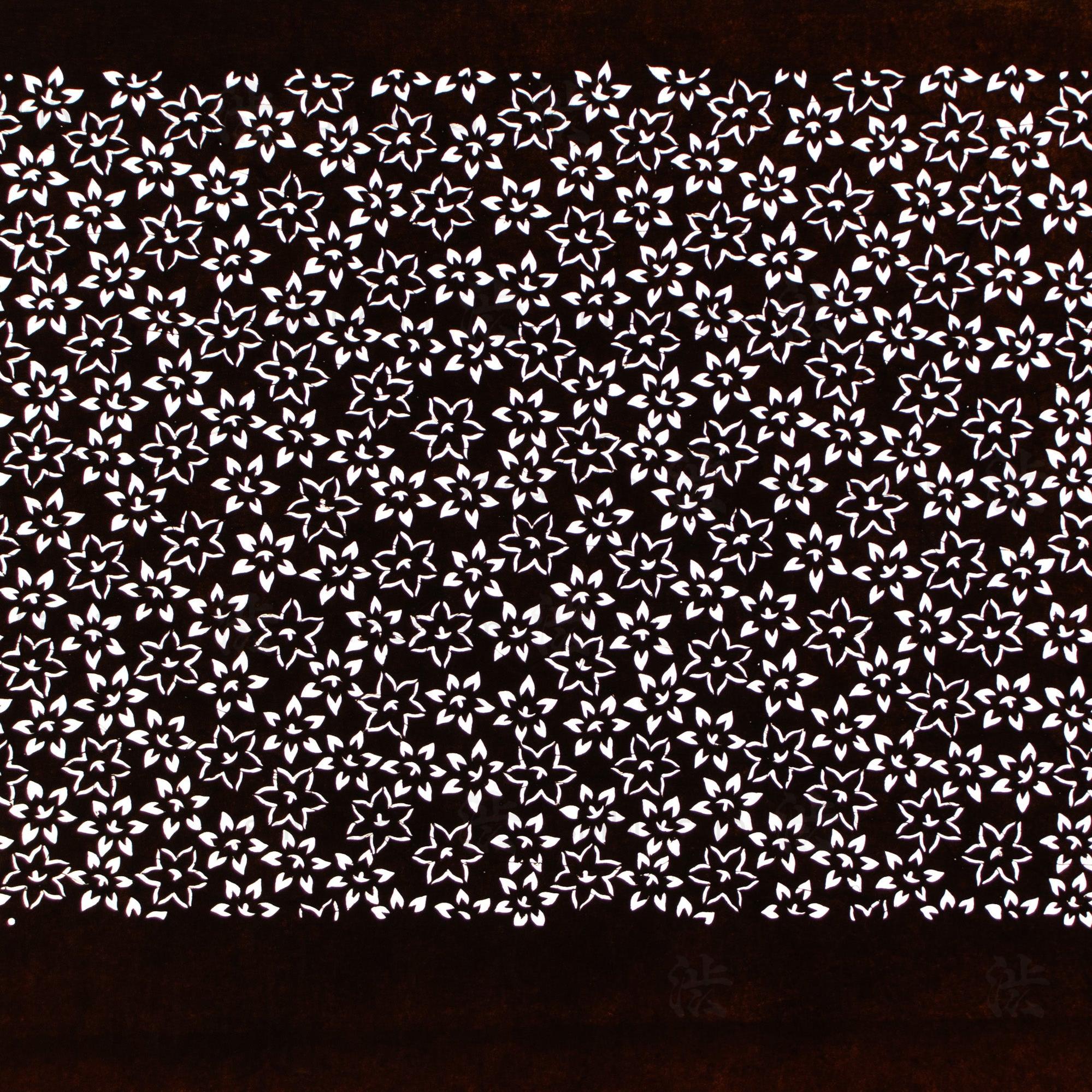 Meiji Floral Katagami | Japanese Lacquered Paper Stencil