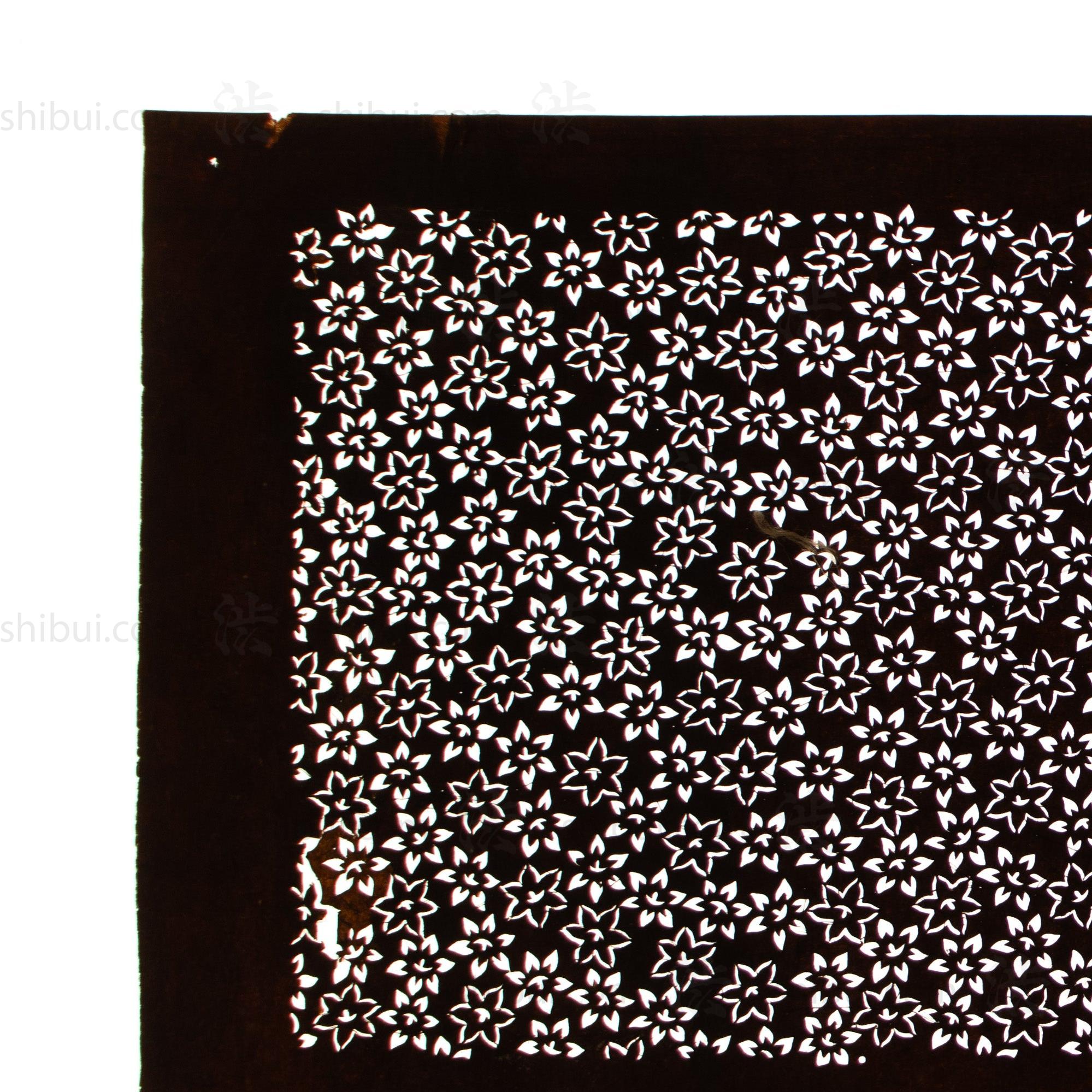 Meiji Floral Katagami | Japanese Lacquered Paper Stencil