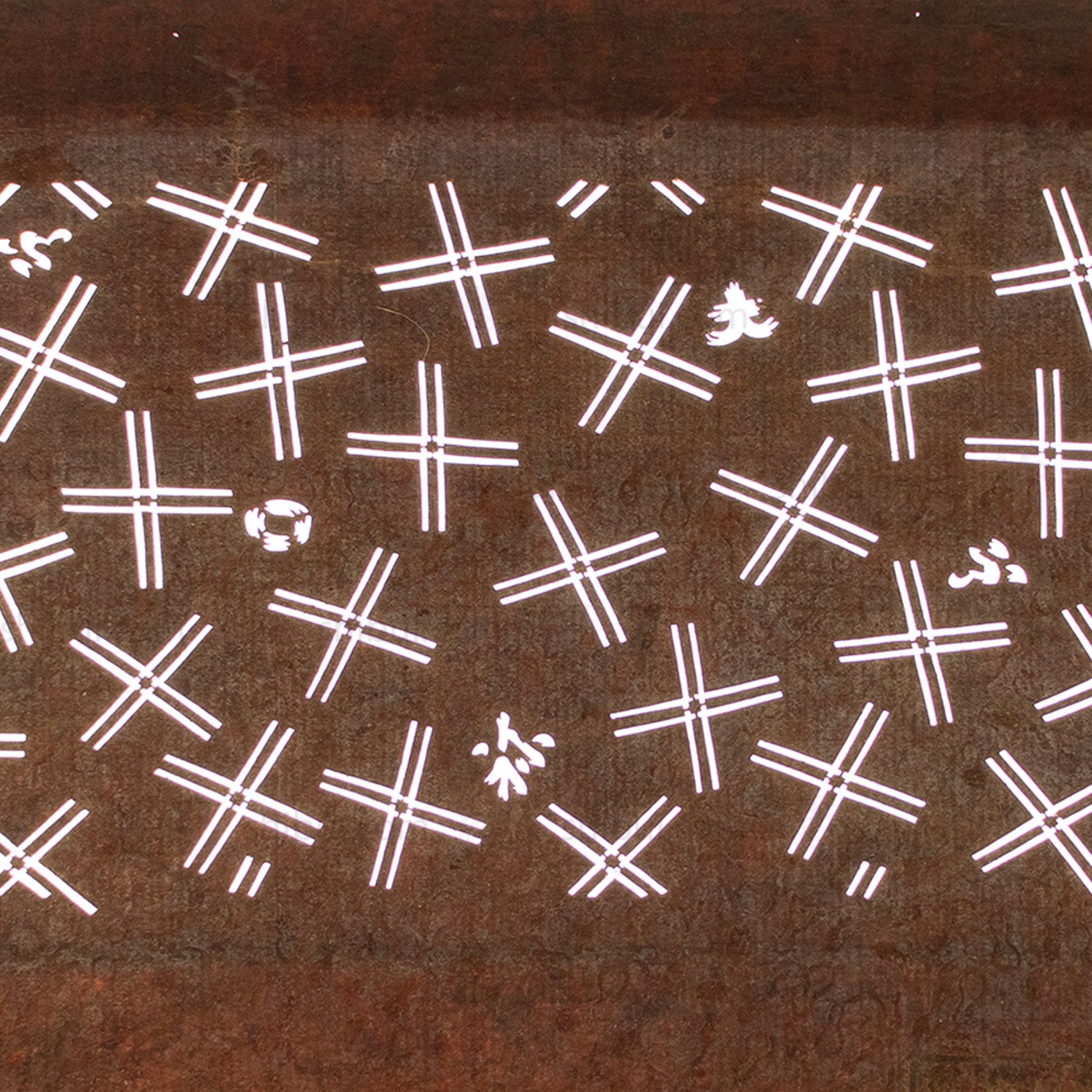 Meiji Hatch Katagami | Japanese Lacquered Paper Stencil