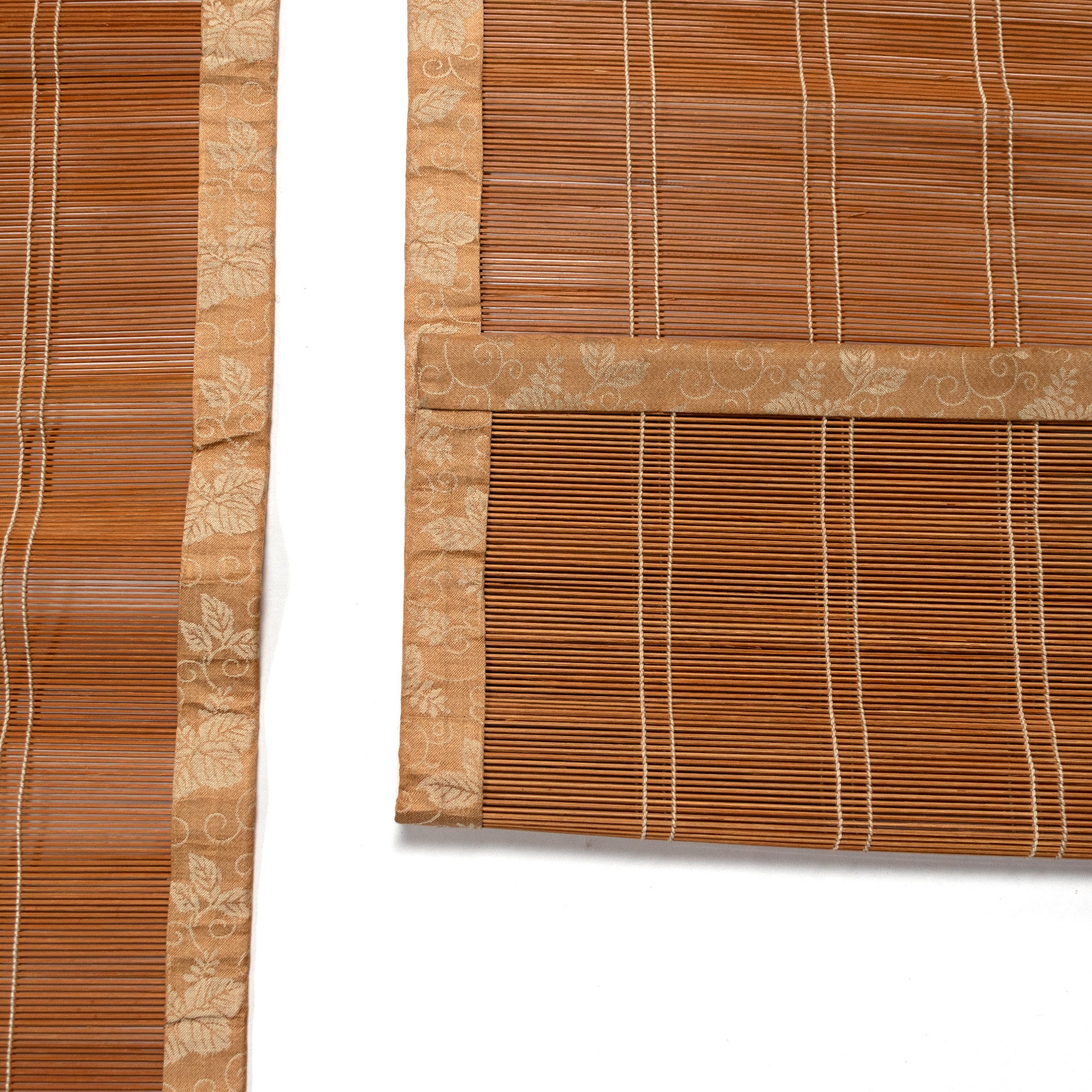 Sudare with Brocade Border| Split Bamboo Blind | Set of 2
