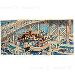 Famous Places at the Eastern Capital: Evening at Ryogoku, 1856 | Japanese Woodblock Print
