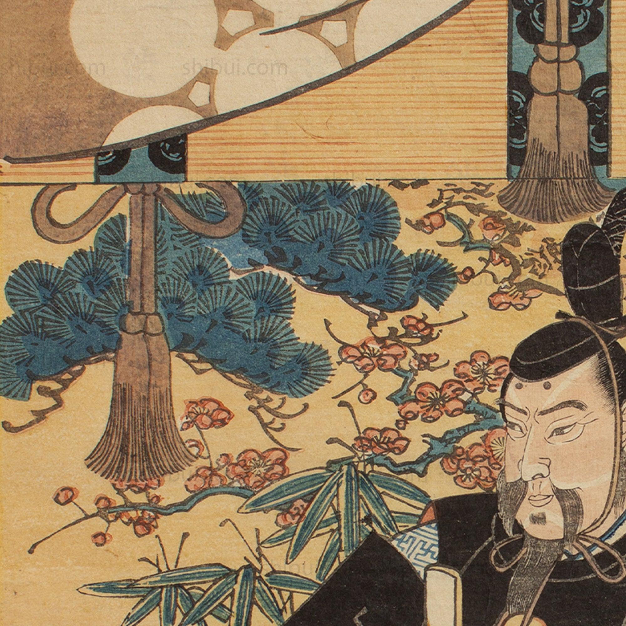 Toyotomi Hideyoshi Print | Antique Japanese Wood Block Print