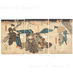 Fairy Tale Triptych | Antique Japanese Wood Block Print