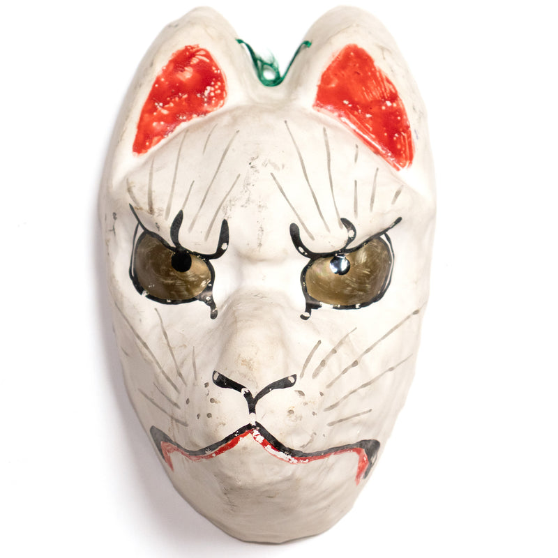 Vintage White Fox Mask | Japanese Noh Mask