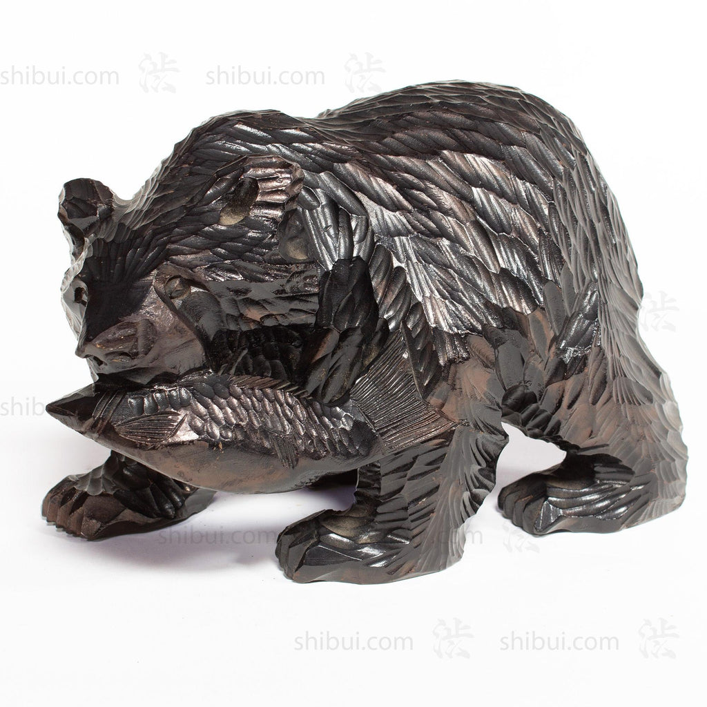 Kibori Kuma | Hand Carved Wood Bear | Japanese Hand Carved Bear
