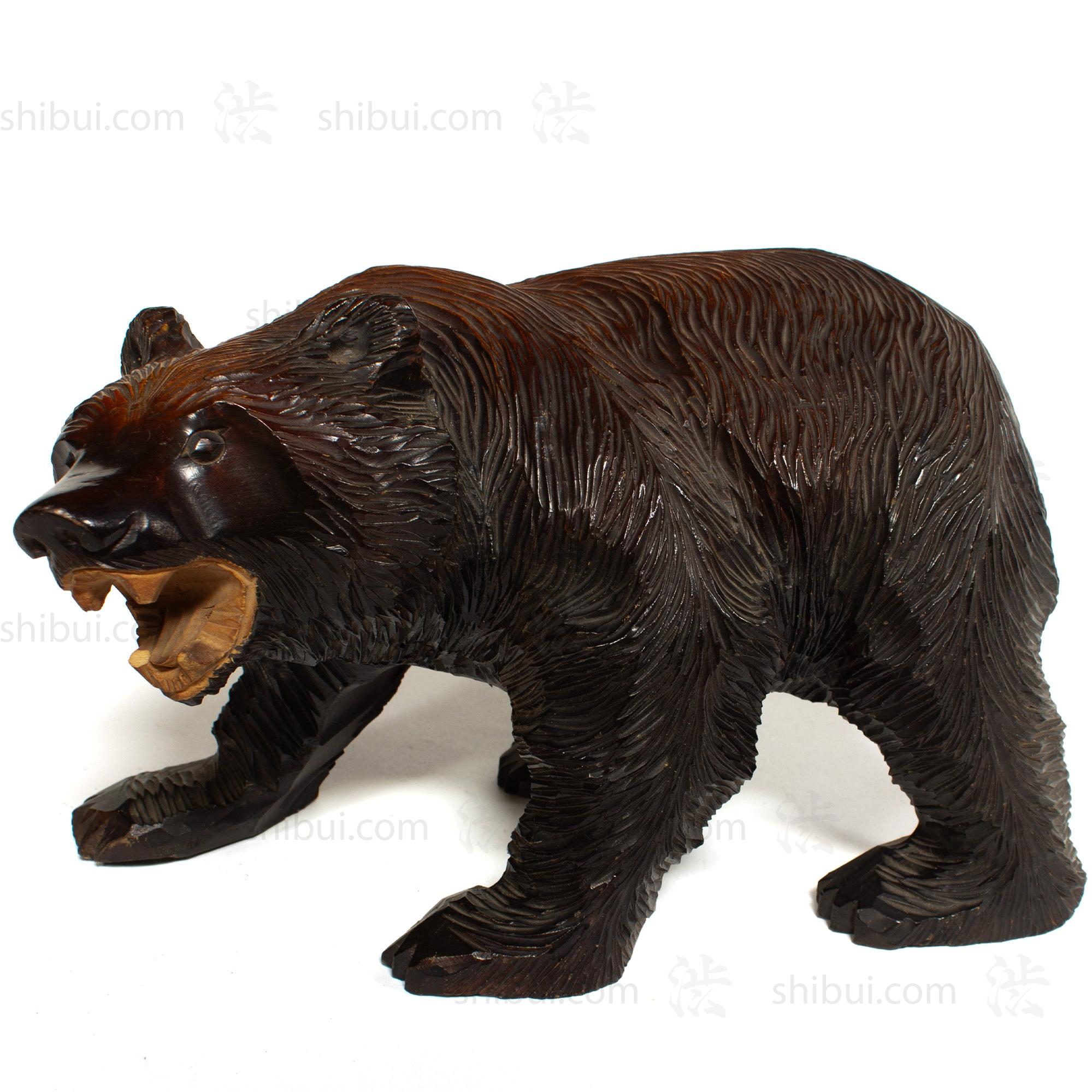 Kibori Kuma | Hand Carved Wood Bear | Japanese Hand Carved Bear