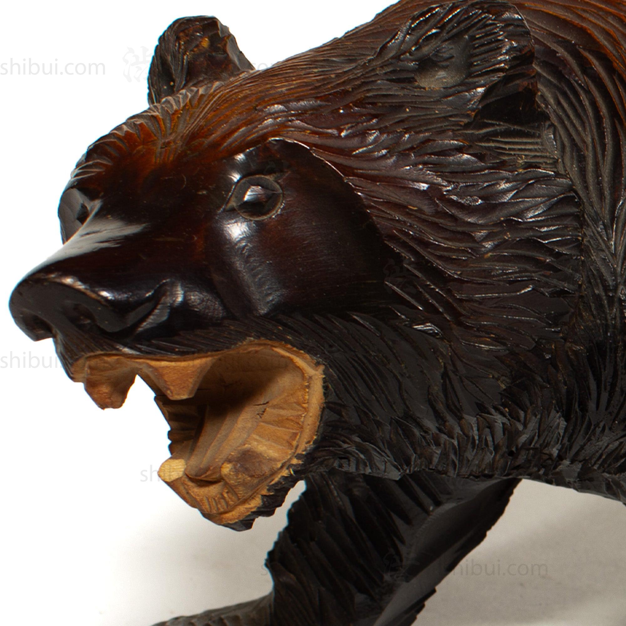 Kibori Kuma | Hand Carved Wood Bear | Japanese Hand Carved Bear