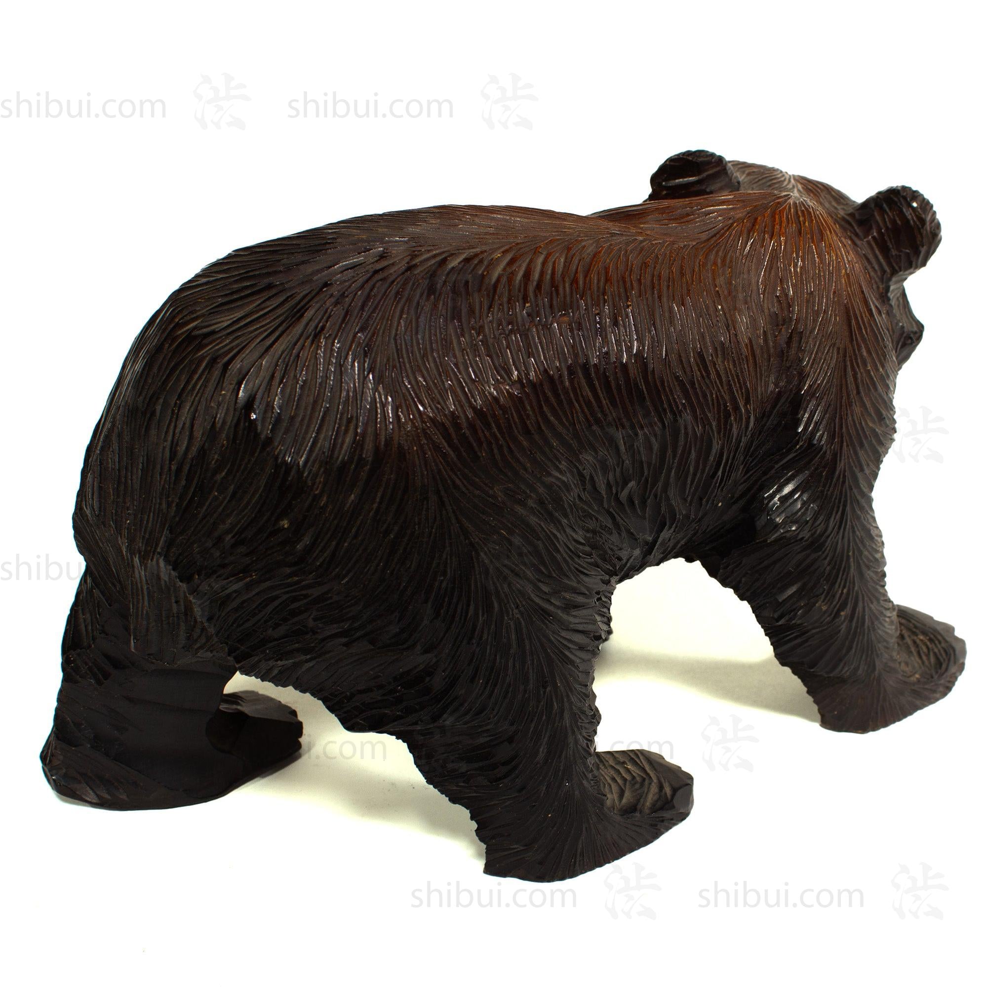 Kibori Kuma | Hand Carved Wood Bear | Japanese Hand Carved Bear