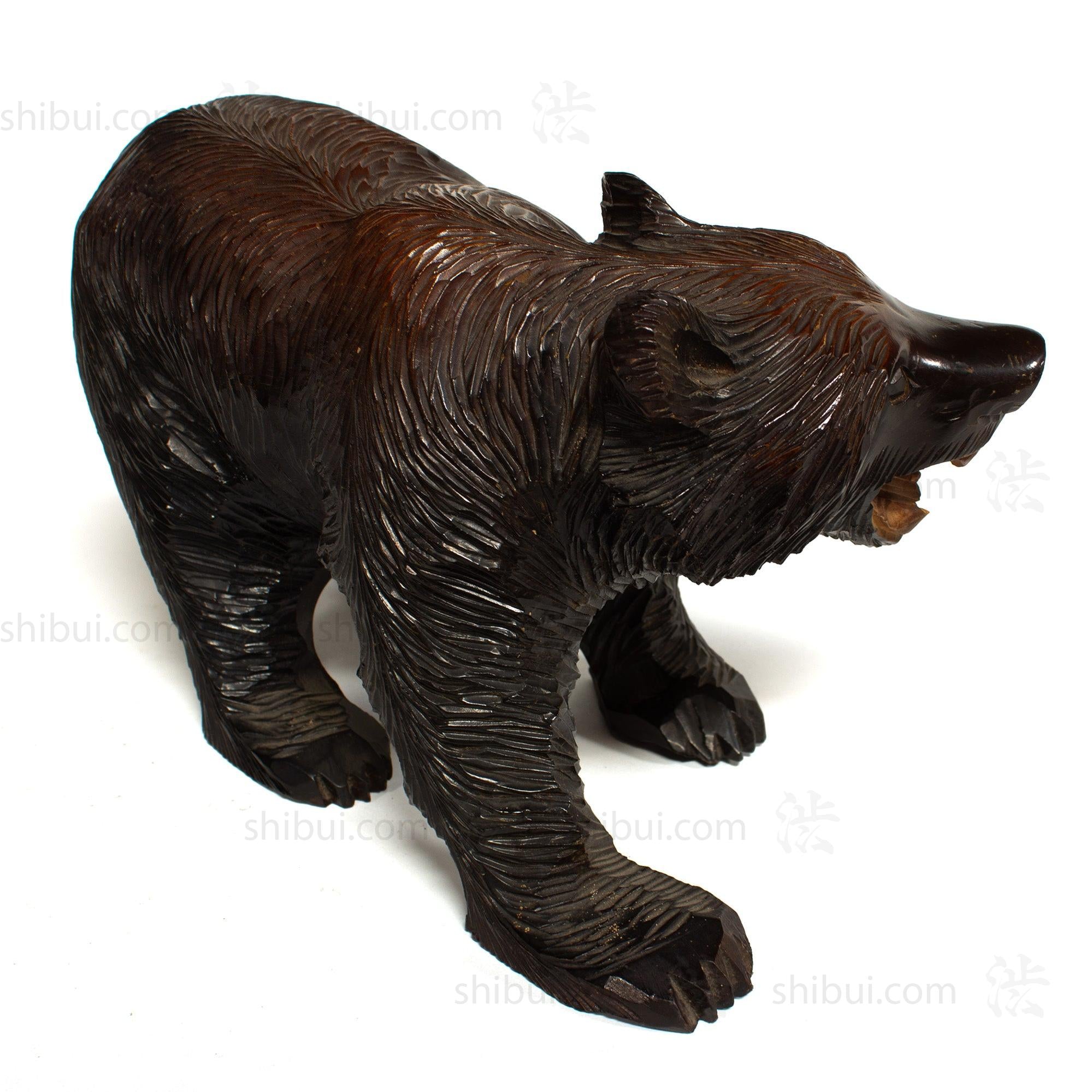 Kibori Kuma | Hand Carved Wood Bear | Japanese Hand Carved Bear