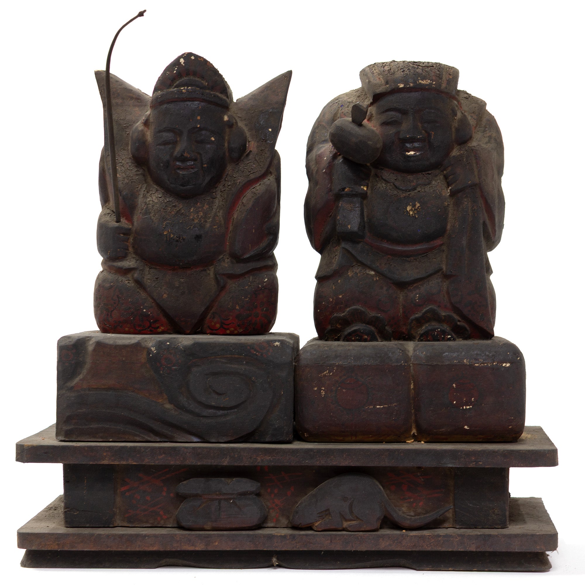 Shrine with Wooden Daikoku and Ebisu