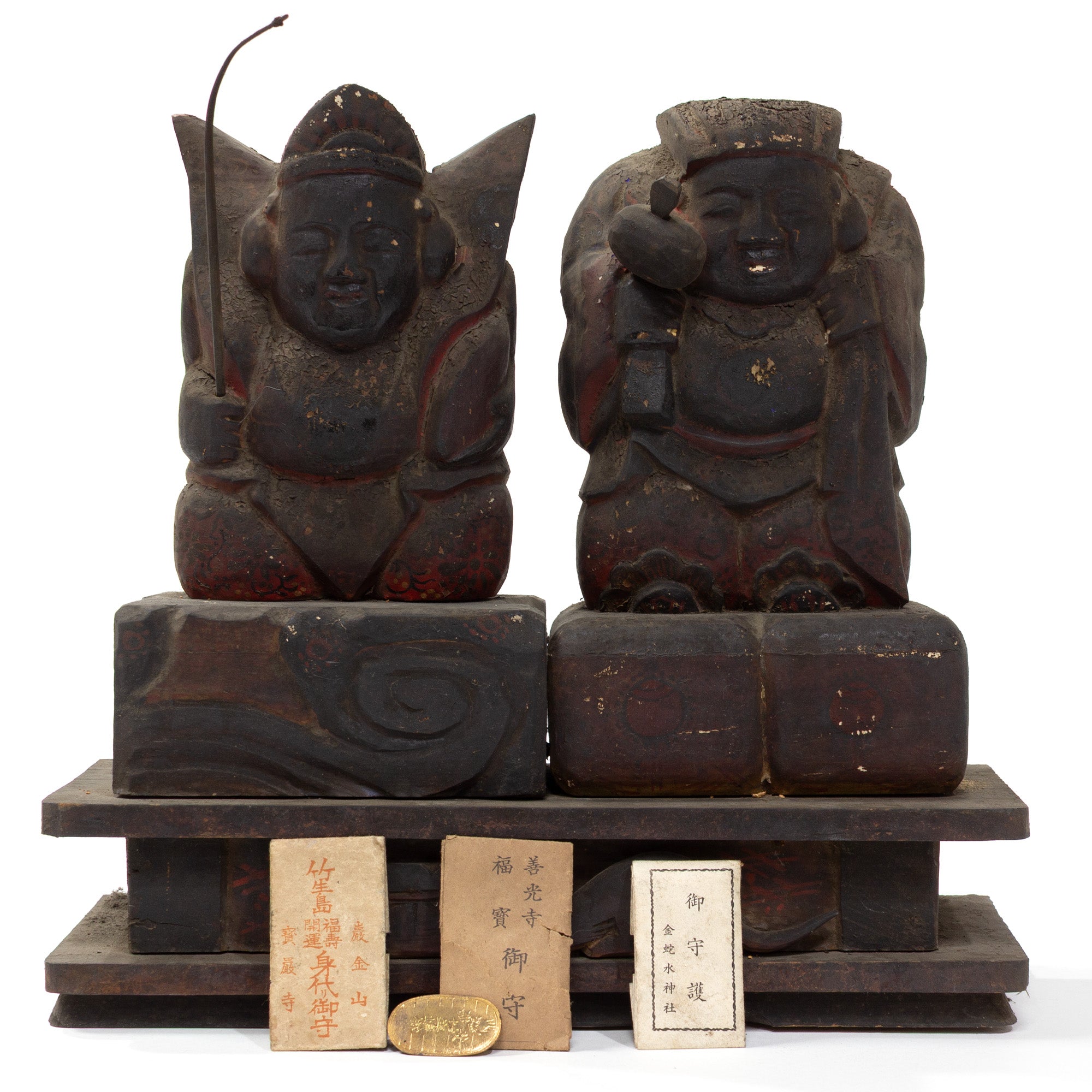 Shrine with Wooden Daikoku and Ebisu