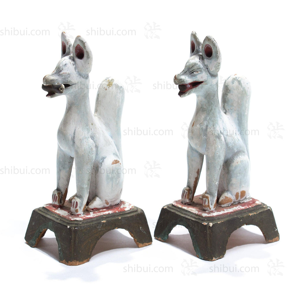 Inari Foxes | Sacred Kitsune Clay Figure Pair – Shibui Japanese