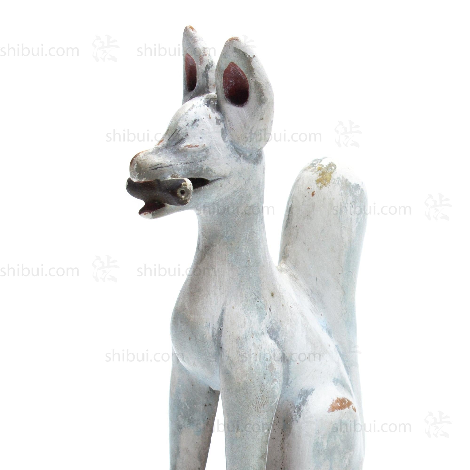 Inari Foxes | Sacred Kitsune Clay Figure Pair