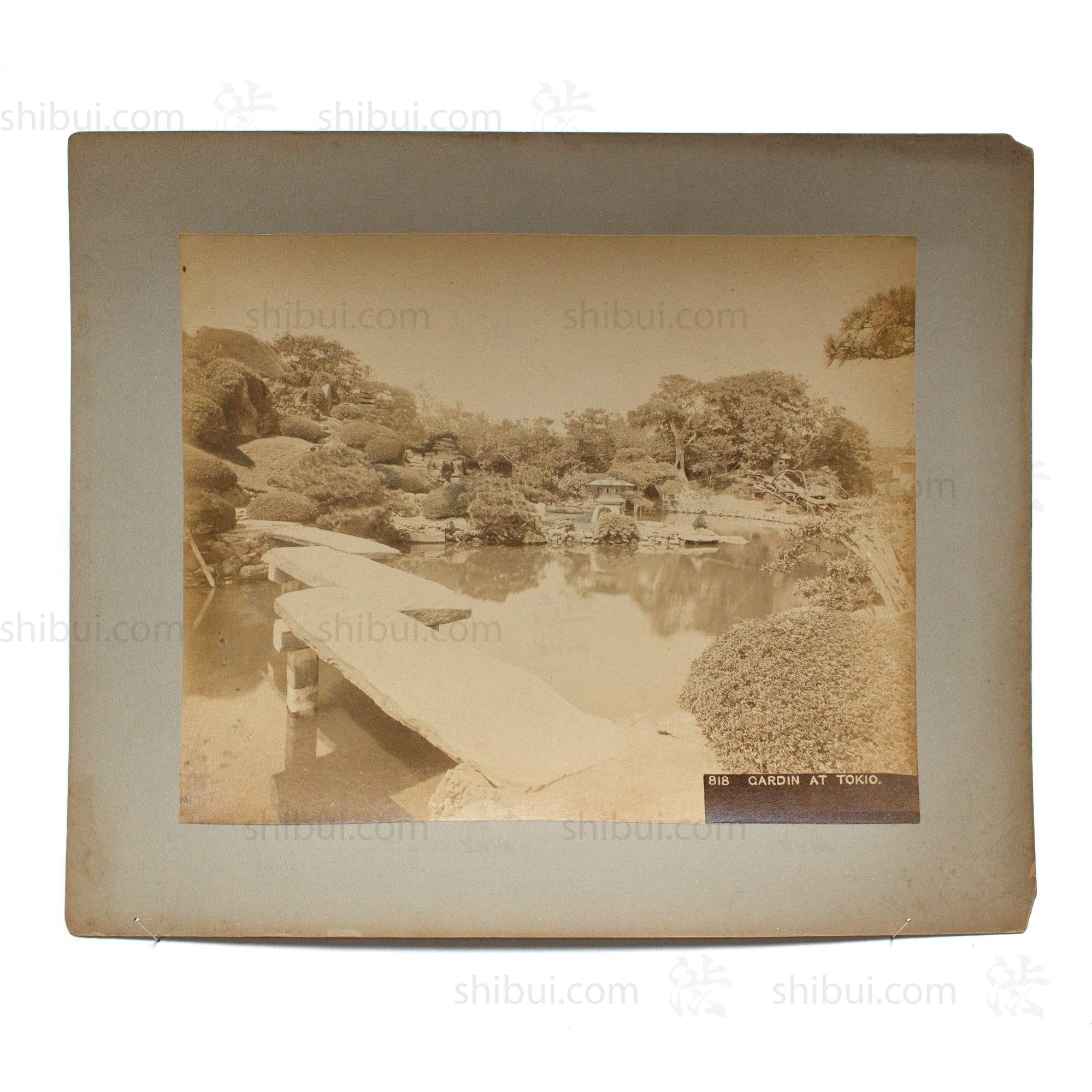 Antique Japanese Albumen Photo of Hotta Garden