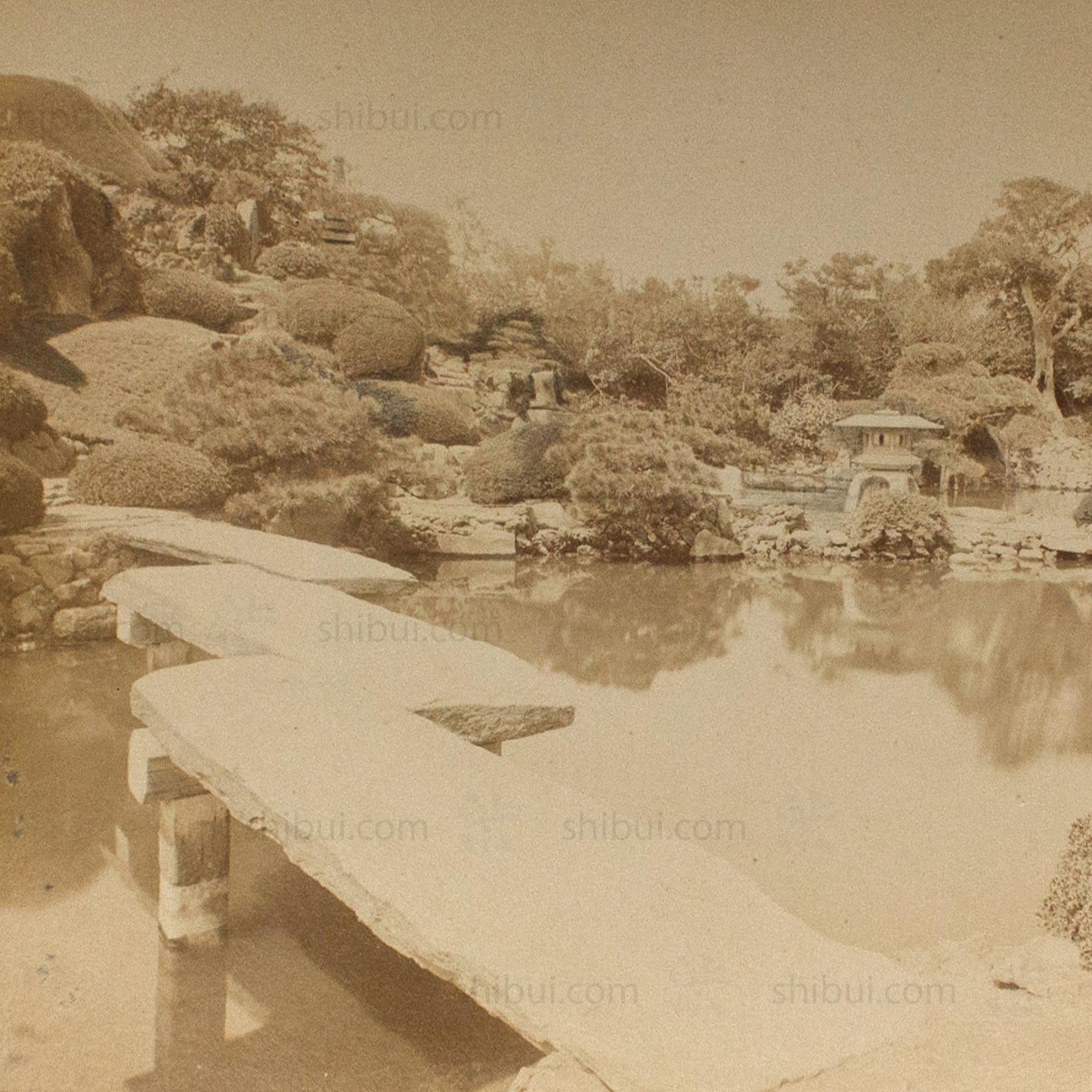 Antique Japanese Albumen Photo of Hotta Garden