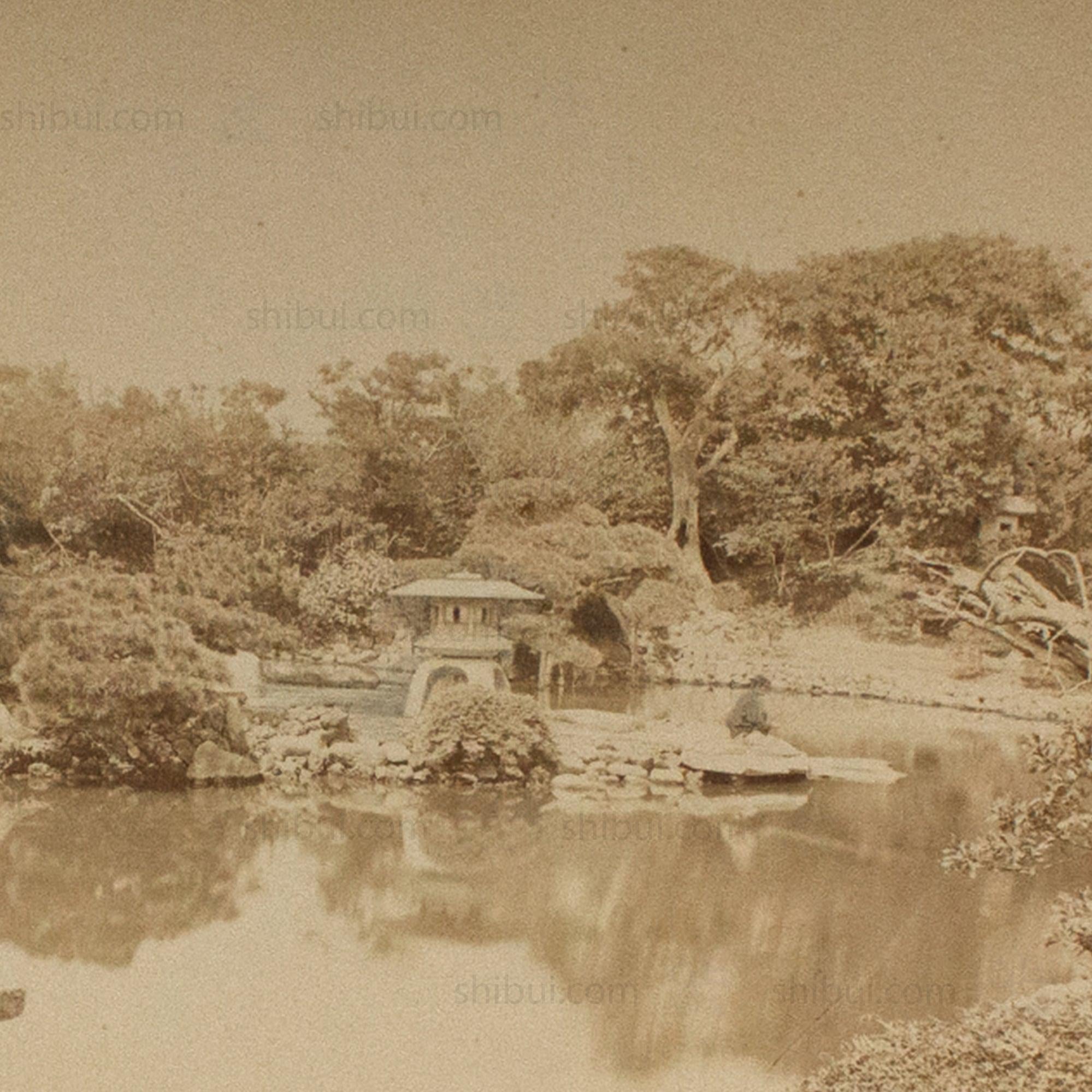 Antique Japanese Albumen Photo of Hotta Garden