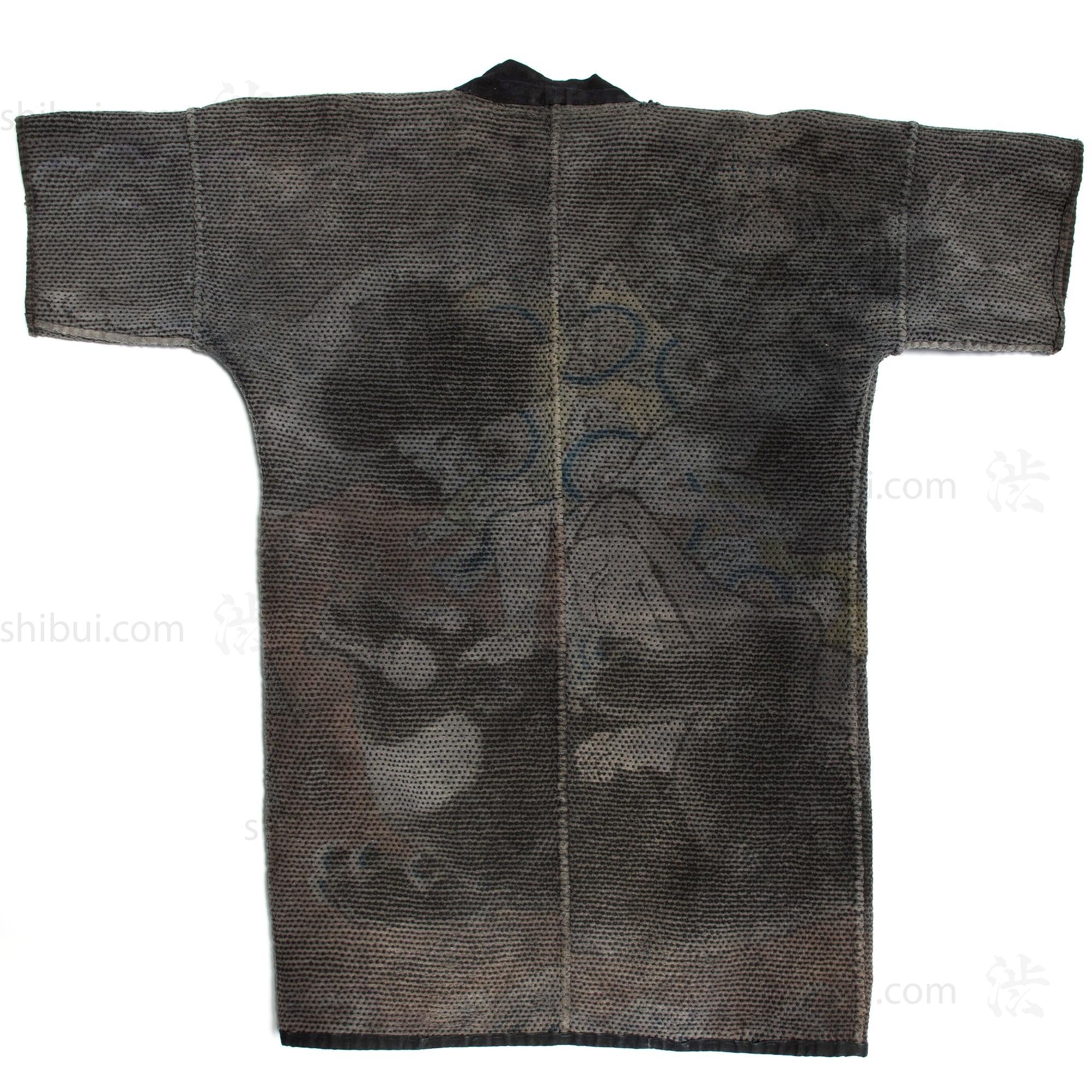 Unique Hanten Antique Fireman's Sashiko Stiched and Indigo Dyed Cotton Under Coat