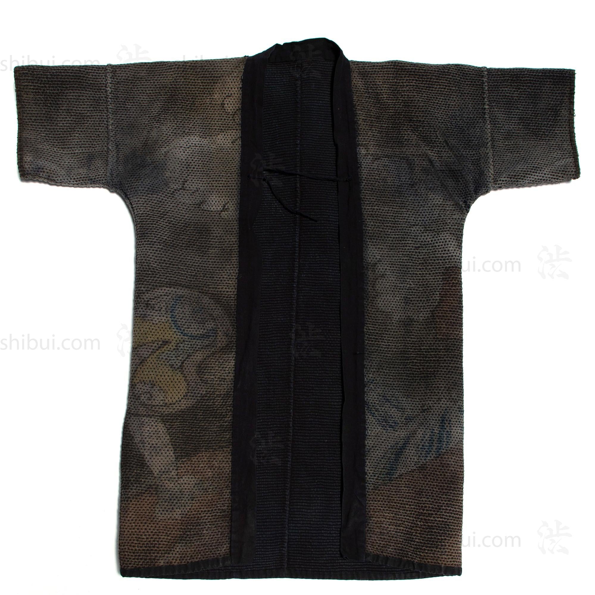 Unique Hanten Antique Fireman's Sashiko Stiched and Indigo Dyed Cotton Under Coat