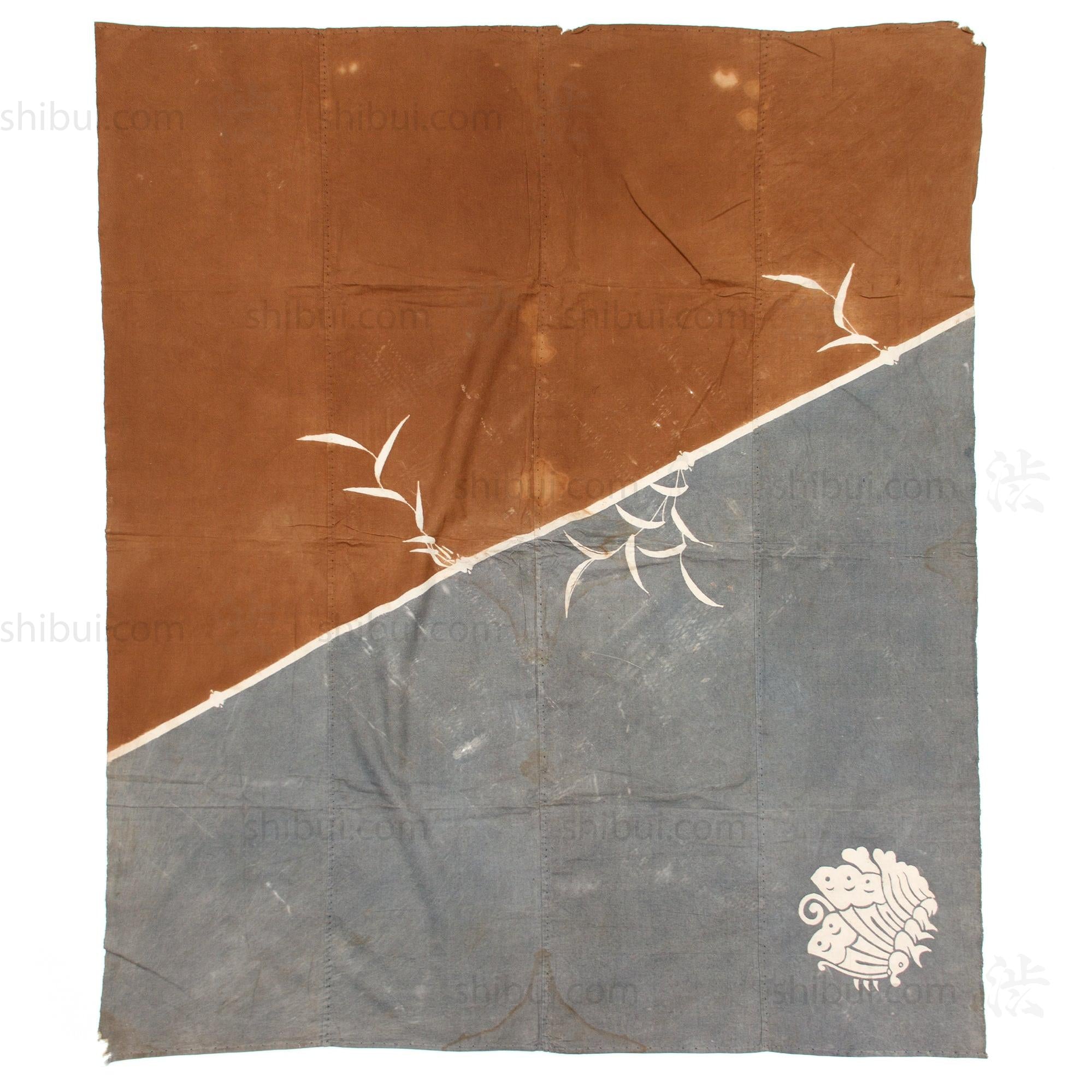 Tsutsugaki Furoshiki with Reeds & Butterfly