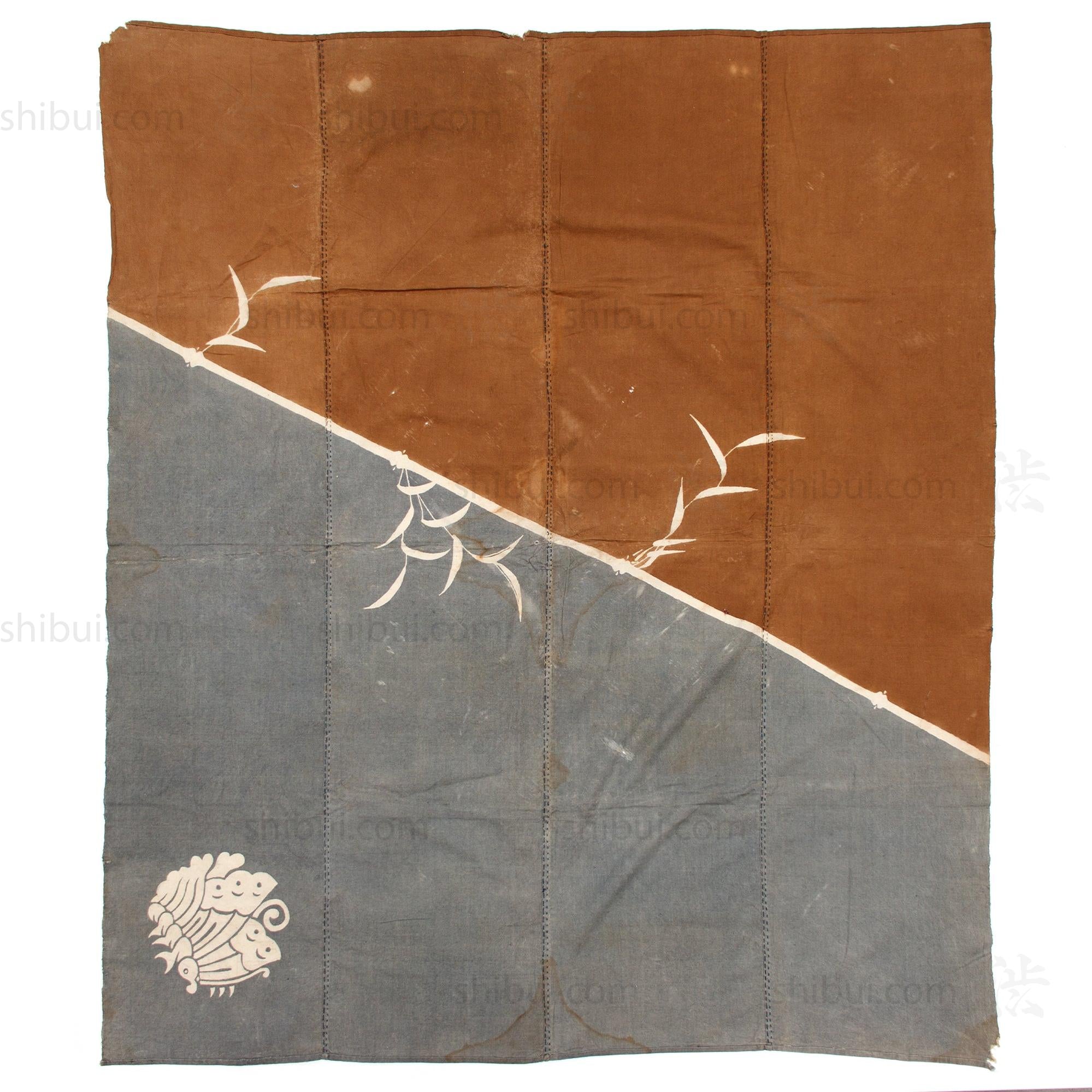 Tsutsugaki Furoshiki with Reeds & Butterfly