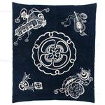 Lucky Symbols Tsutsugaki Furoshiki | Japanese Indigo