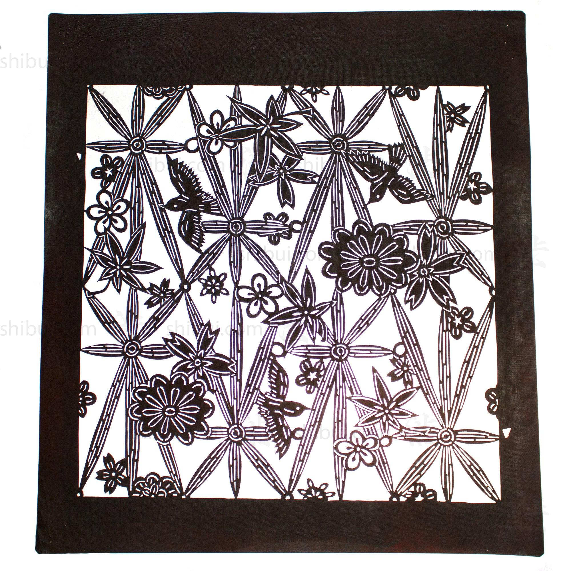 Katagami Japanese Lacquered Paper Mid Century Stencil