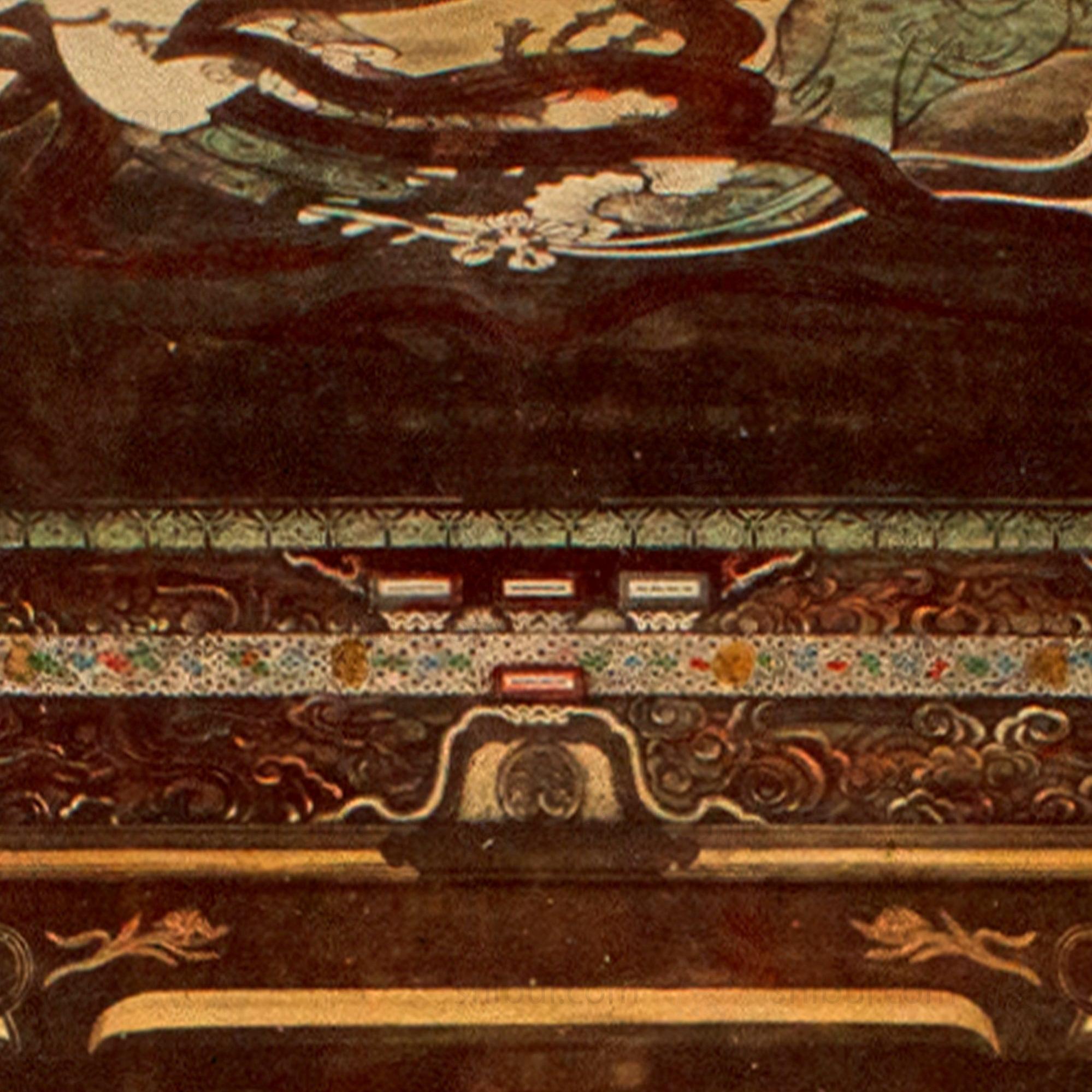 Hand Tinted Antique Japanese Albumen Photo of Toshogu Temple