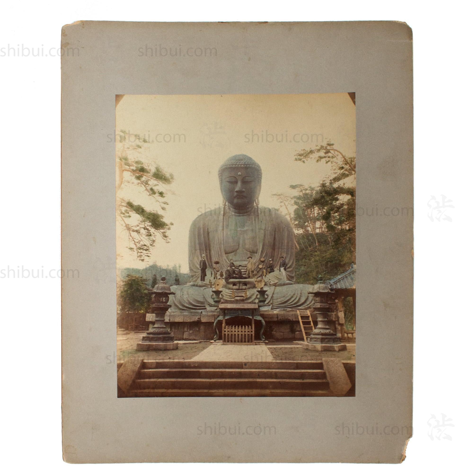 Hand Tinted Antique Japanese Albumen Photo of Kamakura Daibutsu | The Great Buddha