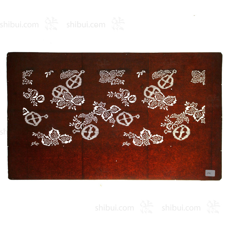 Katagami Japanese Lacquered Paper Stencil with Kutsuwa Horse Bit Motif