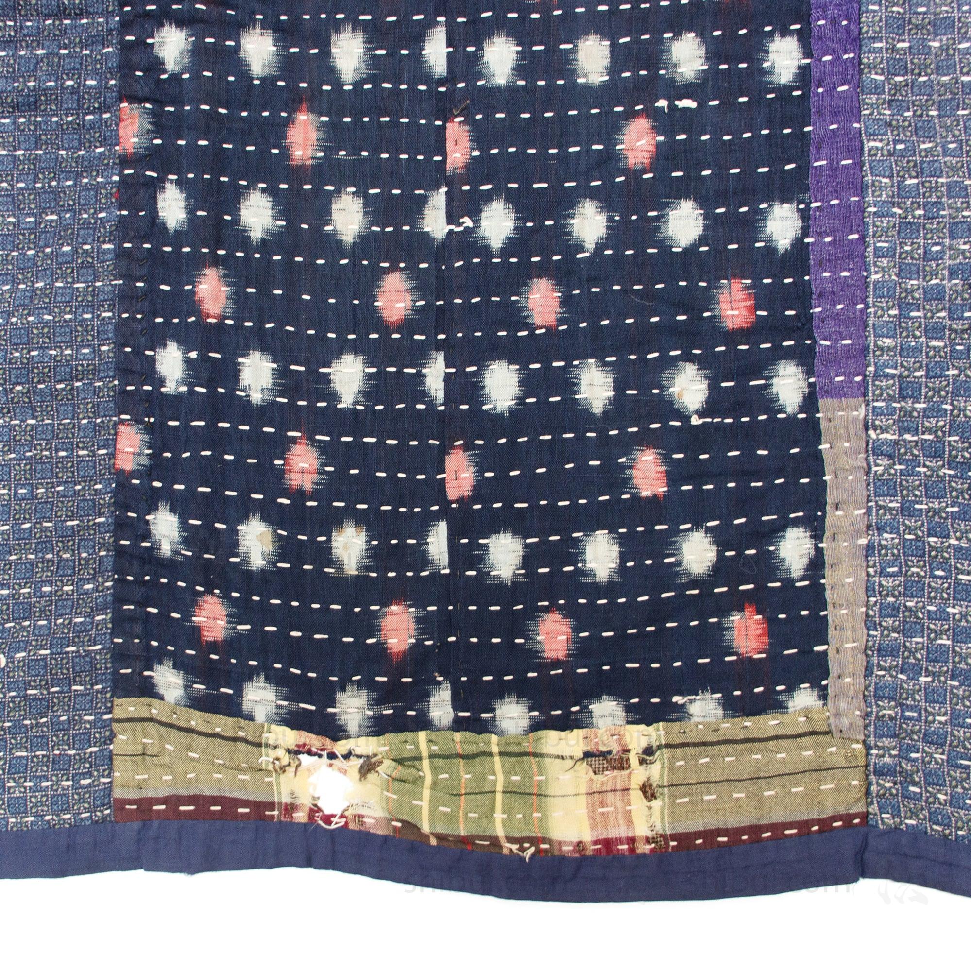 Sashiko Japanese Indigo Cotton Blanket