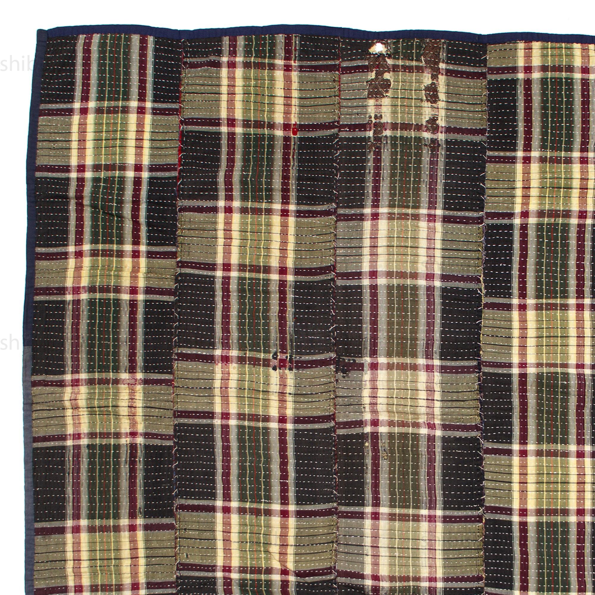 Sashiko Japanese Indigo Cotton Blanket