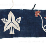 Umagake | Festival Horse Banner with Sawagata Crest and Gunbai | Japanese Indigo