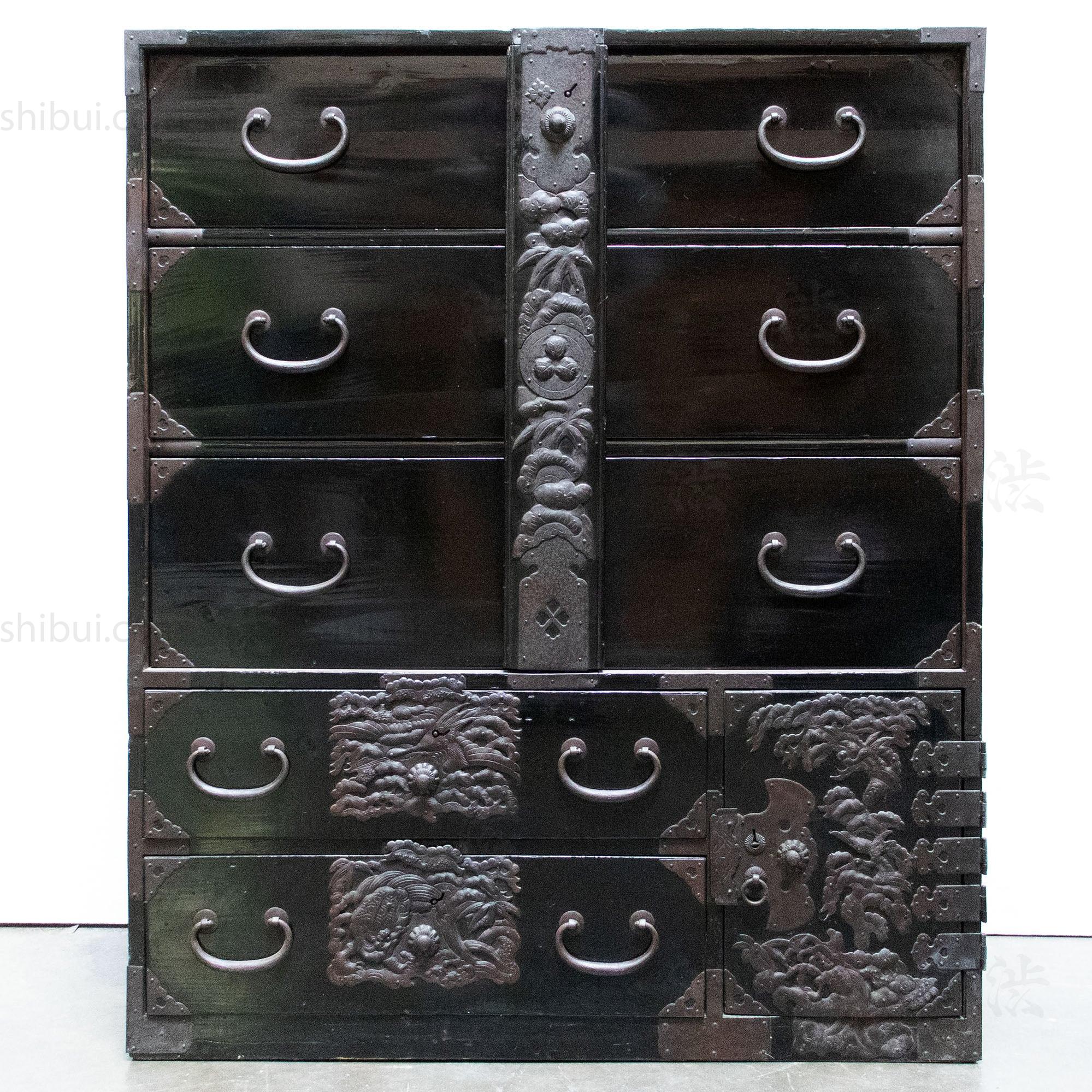 Clothing Chest from Tsuroka Japanese Antique Furniture Iron Hardware