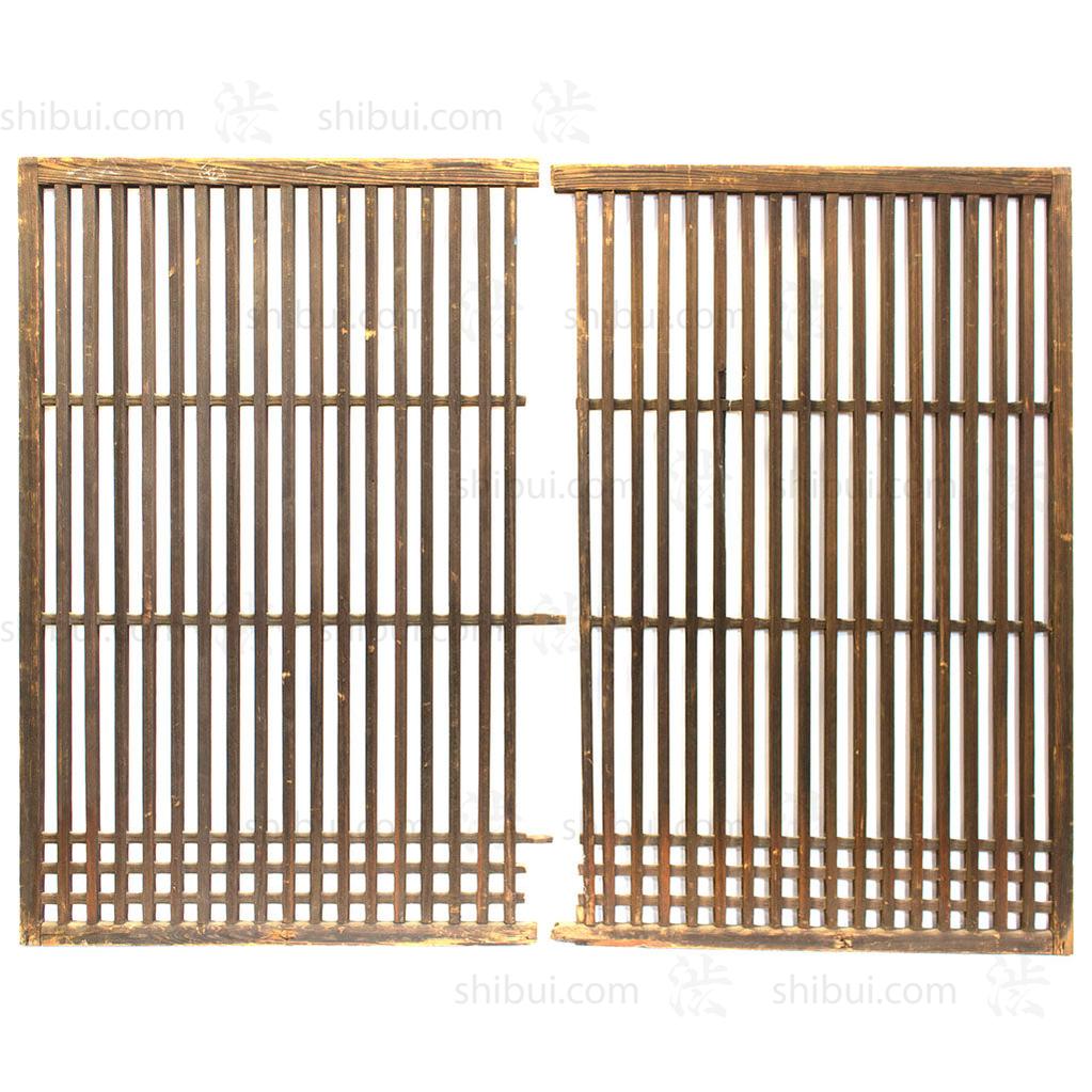 Pair of Machiya Exterior Panels | Japanese Cedar Architectural Panel | Screen