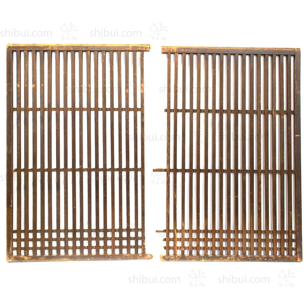 Pair of Machiya Exterior Panels | Japanese Cedar Architectural Panel | Screen