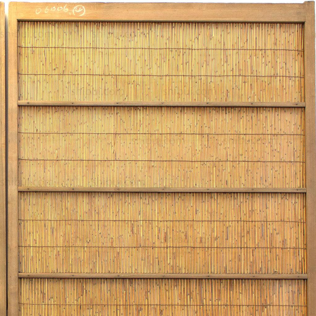 Pair of Sugi Yoshido Doors | Japanese Cedar and Bamboo Wooden Doors for Summer