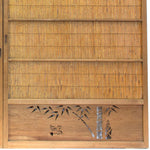 Pair of Sugi Yoshido Doors | Japanese Cedar and Bamboo Wooden Doors for Summer