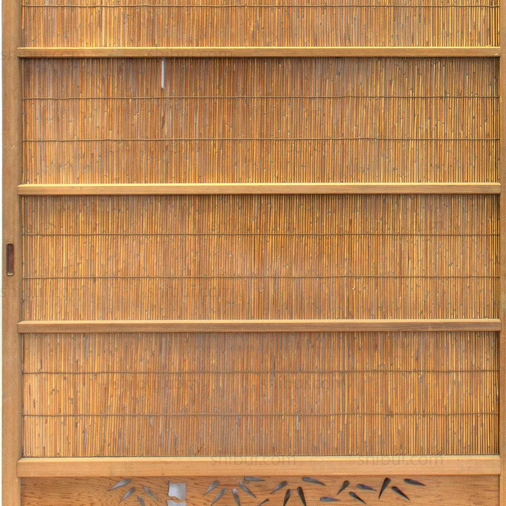 Pair of Sugi Yoshido Doors | Japanese Cedar and Bamboo Wooden Doors for Summer