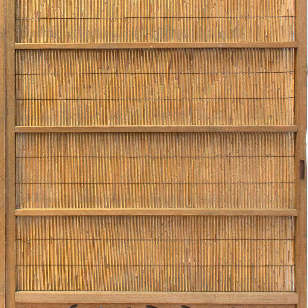 Pair of Sugi Yoshido Doors | Japanese Cedar and Bamboo Wooden Doors for Summer