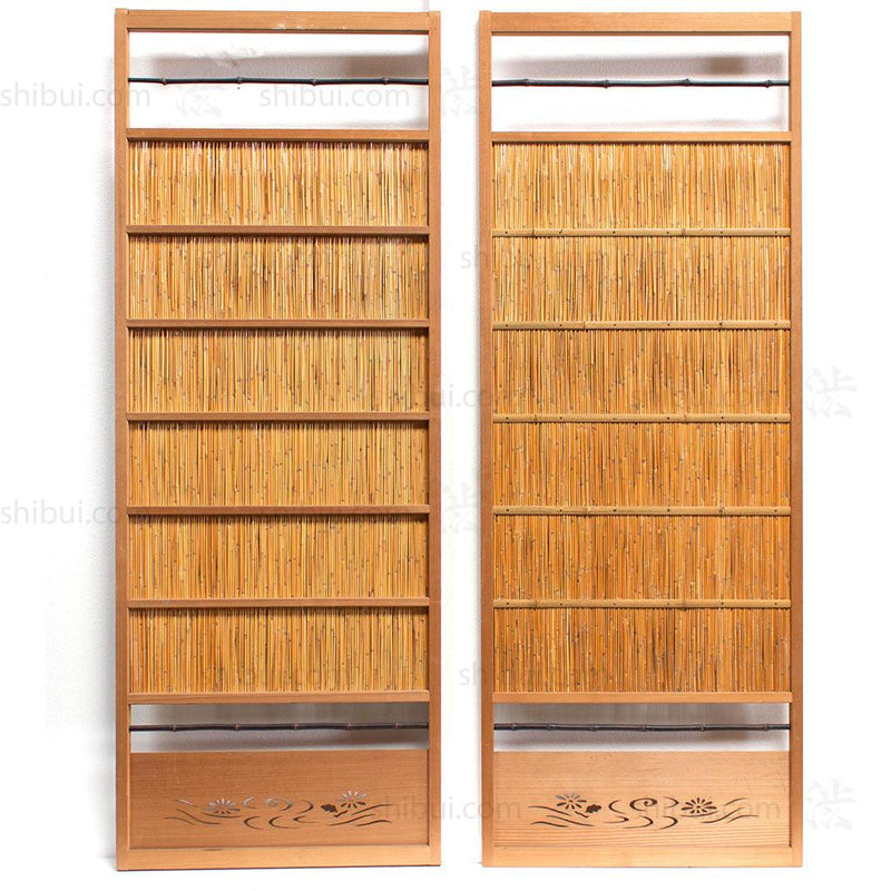 Sugi Yoshido Doors (Sold Individually) | Japanese Cedar and Bamboo Wooden Doors for Summer | Architectural Decor
