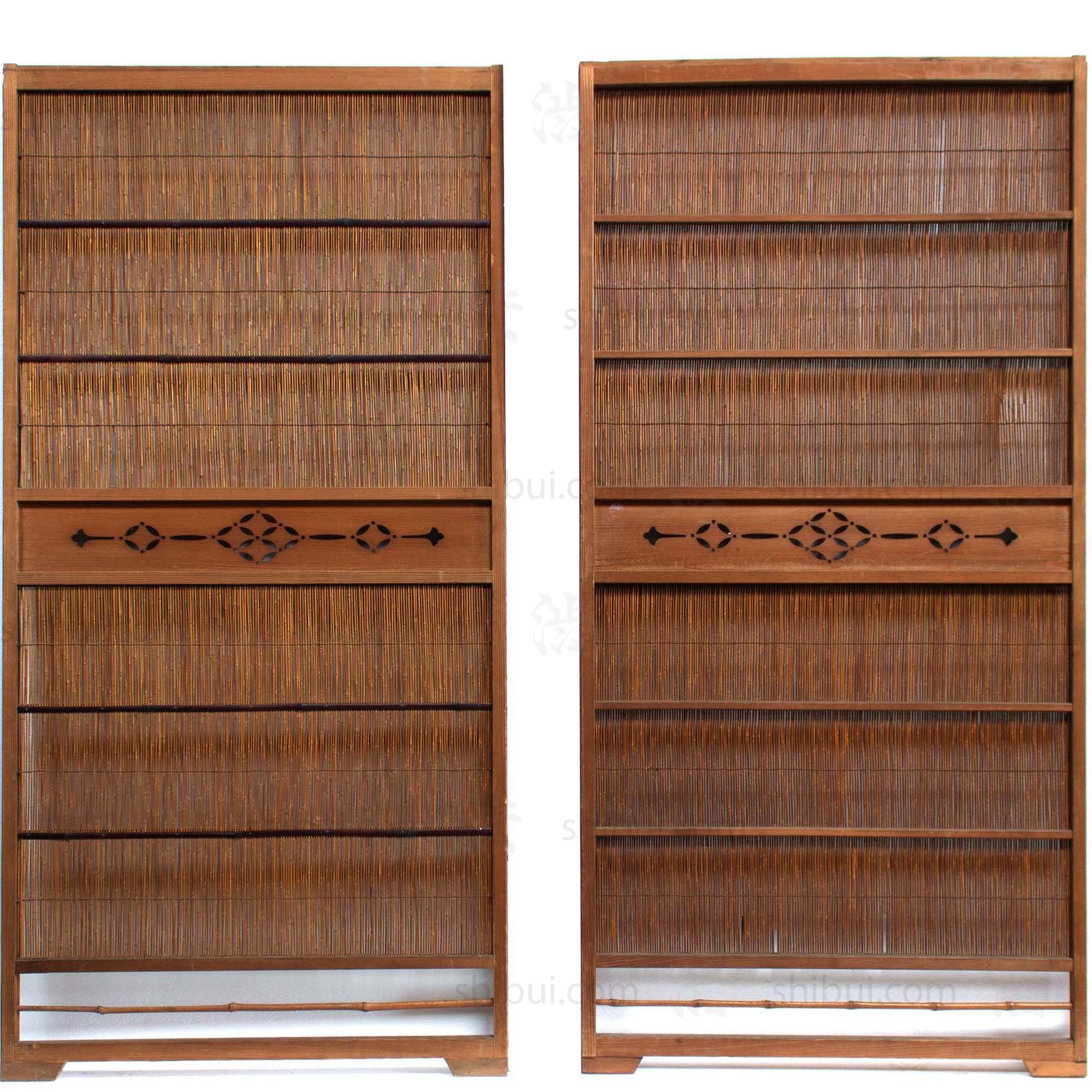 Sugi Yoshido Doors (Sold Individually) | Japanese Cedar and Bamboo Wooden Doors for Summer | Architectural Decor
