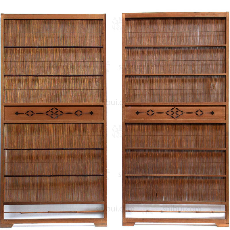Sugi Yoshido Doors (Sold Individually) | Japanese Cedar and Bamboo Wooden Doors for Summer | Architectural Decor