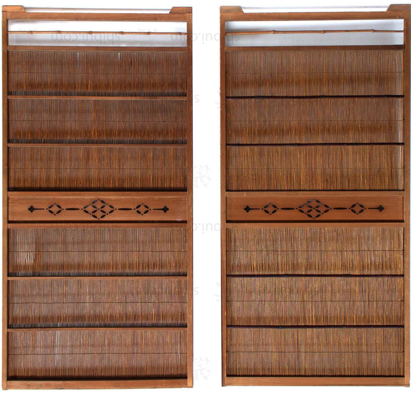 Sugi Yoshido Doors (Sold Individually) | Japanese Cedar and Bamboo Wooden Doors for Summer | Architectural Decor
