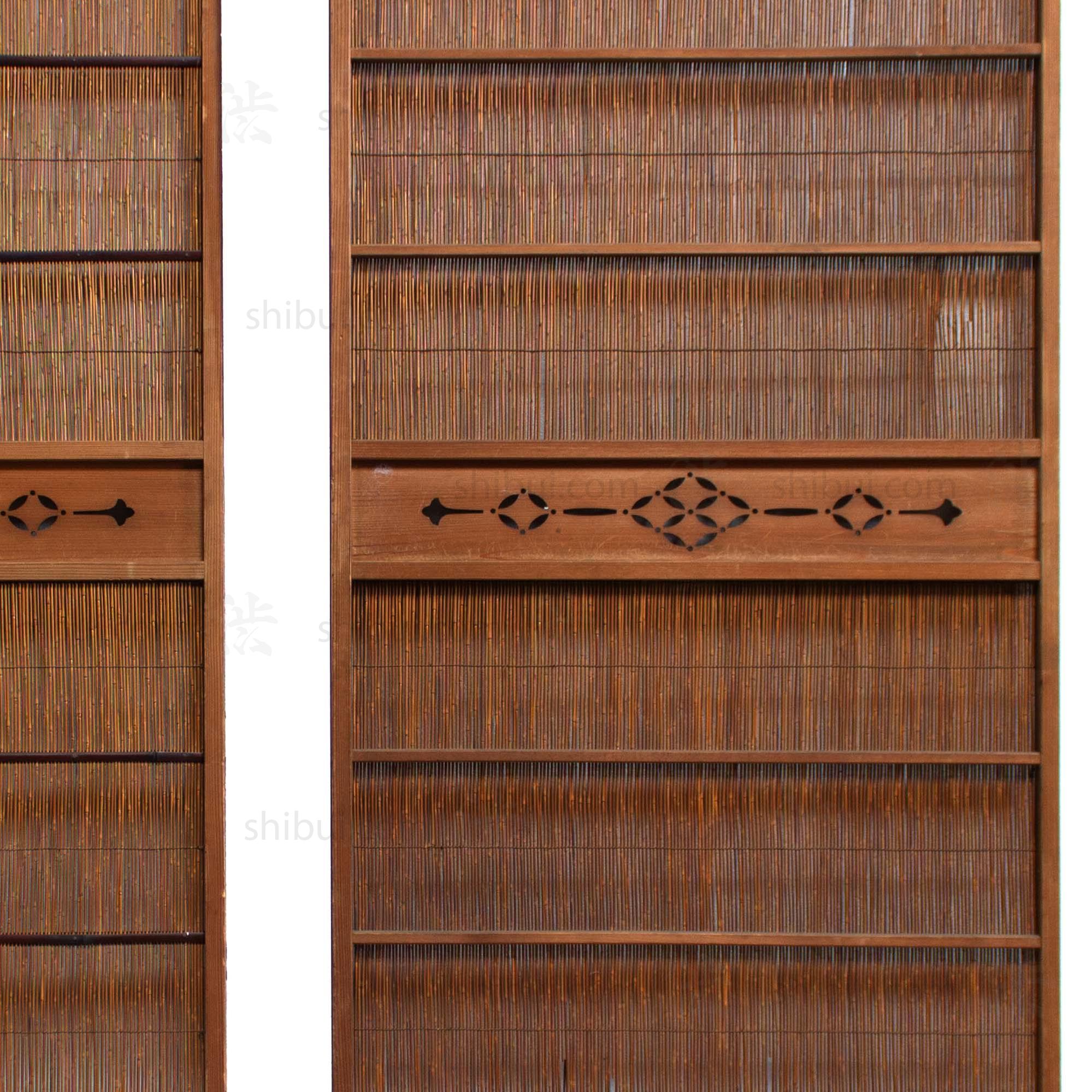 Sugi Yoshido Doors (Sold Individually) | Japanese Cedar and Bamboo Wooden Doors for Summer | Architectural Decor