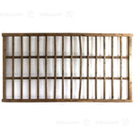 reverse of open lattice wood panel
